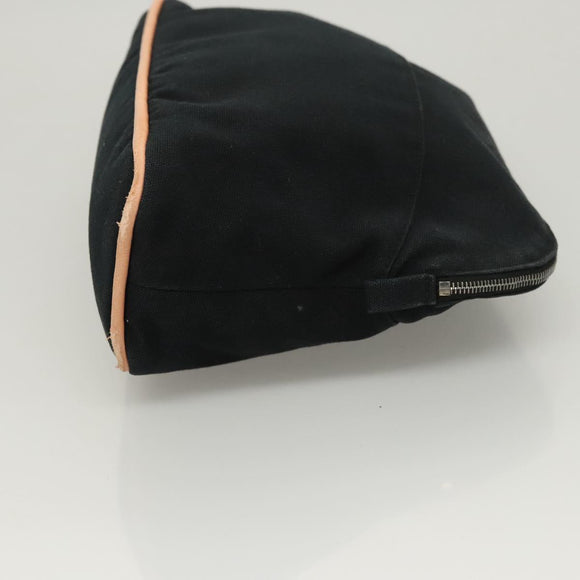 HERMES Pouch 2Set Black Silver Auth 125004