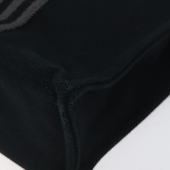 HERMES Fourre Tout PM Hand Bag Canvas Black Gray Silver Auth 125005