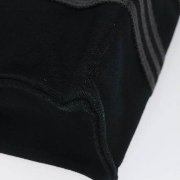 HERMES Fourre Tout PM Hand Bag Canvas Black Gray Silver Auth 125005