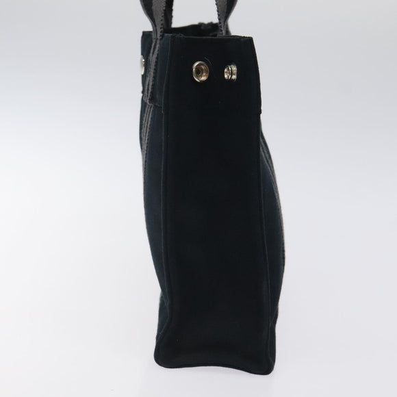 HERMES Fourre Tout PM Hand Bag Canvas Black Gray Silver Auth 125005