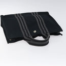 HERMES Fourre Tout PM Hand Bag Canvas Black Gray Silver Auth 125005-6