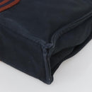 HERMES Fourre Tout MM Hand Bag Canvas Navy Auth 125006-9