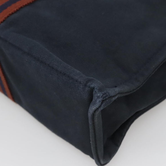 HERMES Fourre Tout MM Hand Bag Canvas Navy Auth 125006