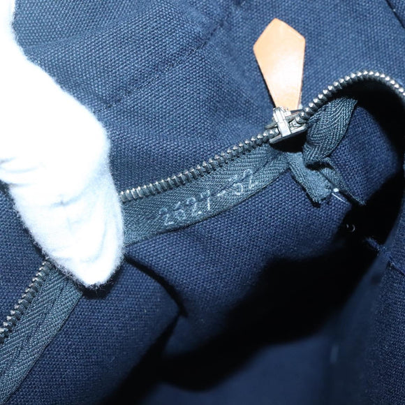 HERMES Fourre Tout MM Hand Bag Canvas Navy Auth 125006