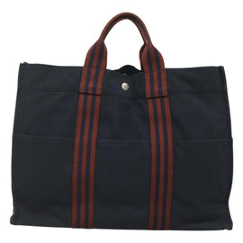 HERMES Fourre Tout MM Hand Bag Canvas Navy Auth 125006 - 0