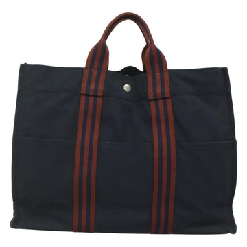 HERMES Fourre Tout MM Hand Bag Canvas Navy Auth 125006 - 0