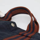 HERMES Fourre Tout MM Hand Bag Canvas Navy Auth 125006-8