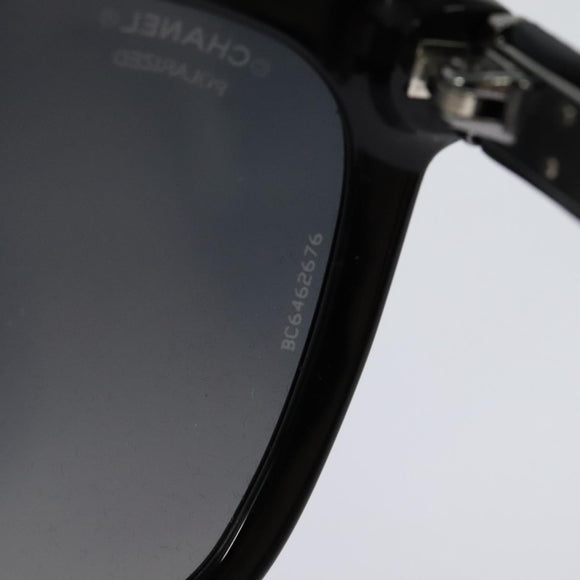 CHANEL Sunglasses plastic Black CC Auth 125009