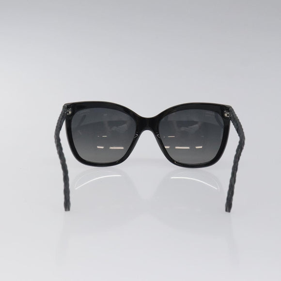 CHANEL Sunglasses plastic Black CC Auth 125009