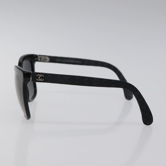 CHANEL Sunglasses plastic Black CC Auth 125009