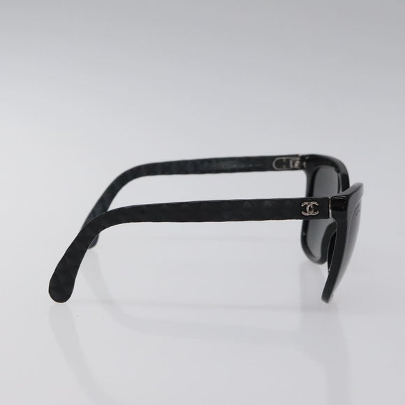 CHANEL Sunglasses plastic Black CC Auth 125009