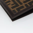 FENDI Zucca Canvas Bifold Wallet Black Brown Auth 125018-16