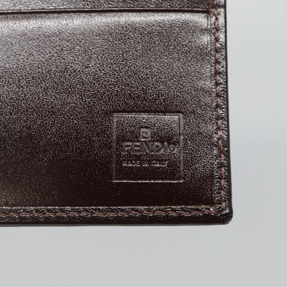 FENDI Zucca Canvas Bifold Wallet Black Brown Auth 125018