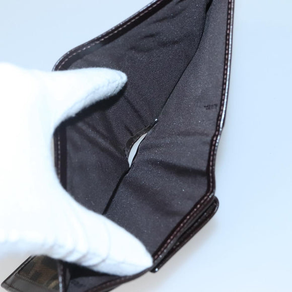 FENDI Zucca Canvas Bifold Wallet Black Brown Auth 125018