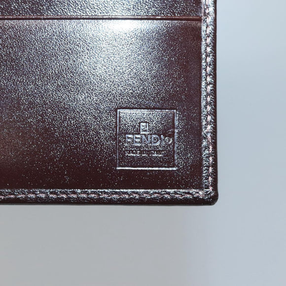 FENDI Zucca Canvas Bifold Wallet Black Brown Auth 125018