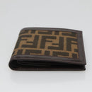 FENDI Zucca Canvas Bifold Wallet Black Brown Auth 125018-6