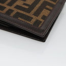 FENDI Zucca Canvas Bifold Wallet Black Brown Auth 125018-14