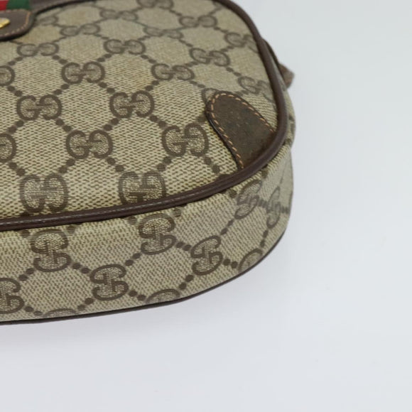 GUCCI GG Supreme Web Sherry Line Bag PVC Beige Gold 89 02 066 Auth 125020