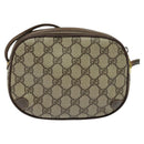 GUCCI GG Supreme Web Sherry Line Bag PVC Beige Gold 89 02 066 Auth 125020-2