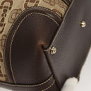 GUCCI Hand Bag Canvas Brown Gold 146002 Auth 125025-8