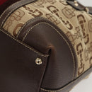 GUCCI Hand Bag Canvas Brown Gold 146002 Auth 125025-15