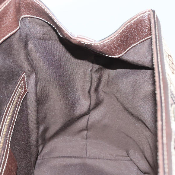 GUCCI Hand Bag Canvas Brown Gold 146002 Auth 125025