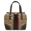GUCCI Hand Bag Canvas Brown Gold 146002 Auth 125025-13