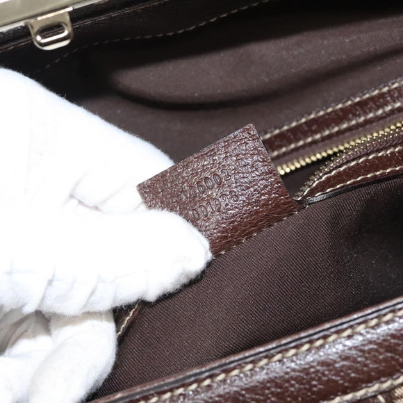 GUCCI Hand Bag Canvas Brown Gold 146002 Auth 125025