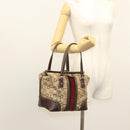 GUCCI Hand Bag Canvas Brown Gold 146002 Auth 125025-24