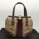 GUCCI Hand Bag Canvas Brown Gold 146002 Auth 125025-12