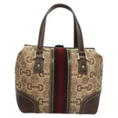 GUCCI Hand Bag Canvas Brown Gold 146002 Auth 125025-2