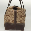 GUCCI Hand Bag Canvas Brown Gold 146002 Auth 125025-4