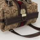 GUCCI Hand Bag Canvas Brown Gold 146002 Auth 125025-6