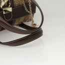 GUCCI Hand Bag Canvas Brown Gold 146002 Auth 125025-7