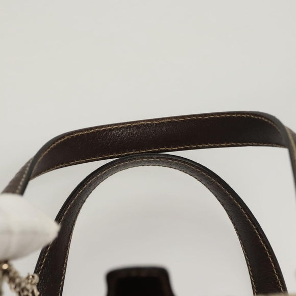 GUCCI Hand Bag Canvas Brown Gold 146002 Auth 125025