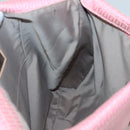 FENDI Zucchino Canvas Shoulder Bag Pink Silver Auth 125032-20