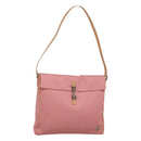 FENDI Zucchino Canvas Shoulder Bag Pink Silver Auth 125032-1