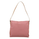FENDI Zucchino Canvas Shoulder Bag Pink Silver Auth 125032-2