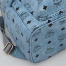 MCM Logogram Vicetos Backpack PVC Leather Light Blue Auth 125034-11