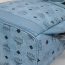 MCM Logogram Vicetos Backpack PVC Leather Light Blue Auth 125034-12