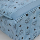 MCM Logogram Vicetos Backpack PVC Leather Light Blue Auth 125034-13
