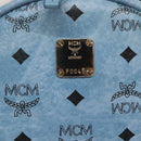 MCM Logogram Vicetos Backpack PVC Leather Light Blue Auth 125034-14