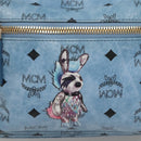 MCM Logogram Vicetos Backpack PVC Leather Light Blue Auth 125034-15