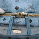 MCM Logogram Vicetos Backpack PVC Leather Light Blue Auth 125034-16
