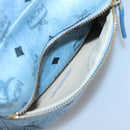 MCM Logogram Vicetos Backpack PVC Leather Light Blue Auth 125034-21