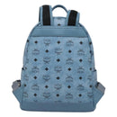 MCM Logogram Vicetos Backpack PVC Leather Light Blue Auth 125034-3
