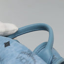 MCM Logogram Vicetos Backpack PVC Leather Light Blue Auth 125034-6