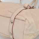 PRADA Shoulder Bag Leather Beige Silver Auth 125050-12