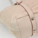 PRADA Shoulder Bag Leather Beige Silver Auth 125050-13