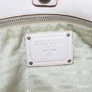 PRADA Shoulder Bag Leather Beige Silver Auth 125050-14